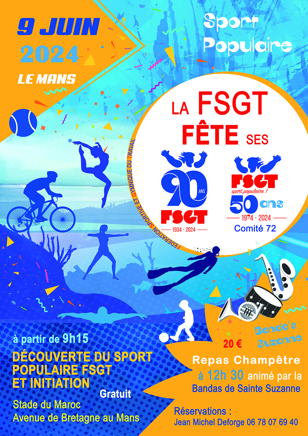 Affiche fete de la FSGT SANS fonds perdus BASSE DEF 297X420